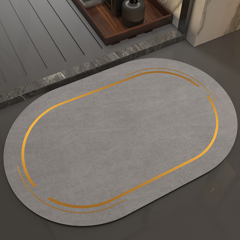 Snel Droog Badkamer Mat Moderne Thuis Bad Tapijt Wc Bad Floor Tapijten Water Absorberende Douche Deurmat Rechthoek Ovale: oval grey / 50x80cm