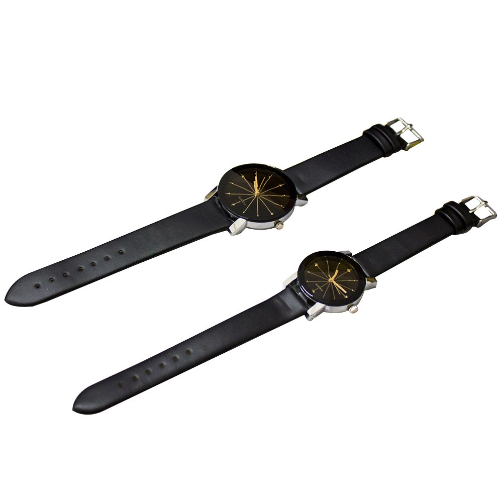 Reloj de pulsera sencillo e informal para hombre y mujer, banda de reloj de piel sintética, esfera redonda, para parejas, XRQ88