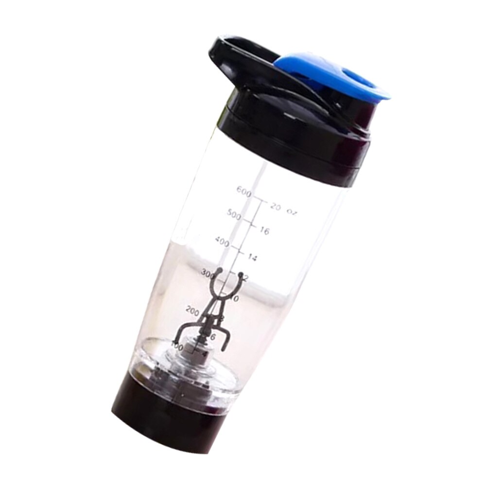 1 Pc Protein Shaker Bottle Vortex Mixer Tornado Shaker Cup 600ml Automatic Portable Battery Operated Stirring Shaker: Blue 1