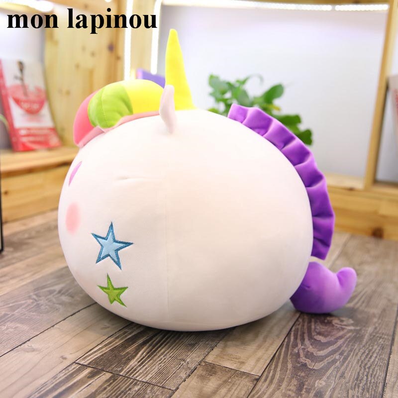 Licorne en peluche oreiller avec couverture 2 en 1 coussin rond forme licorne jouet oreiller multifonction enfants jouets pour petite amie