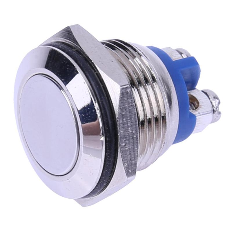 Pulsante Metal Acciaio Inox Alpinetech 19mm – Interruttore Momentaneo NC Con Morsetti A Vite