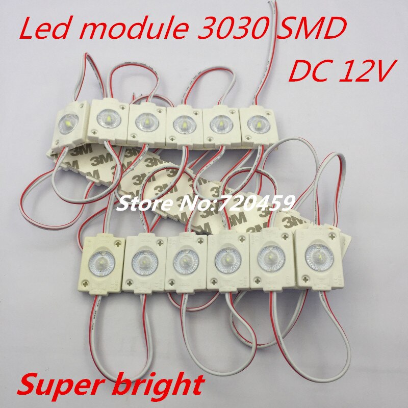 20 stks Super heldere DC12V led module 3030 SMD 1.5 W met bolle lens led modul licht voor bewegwijzering reclame