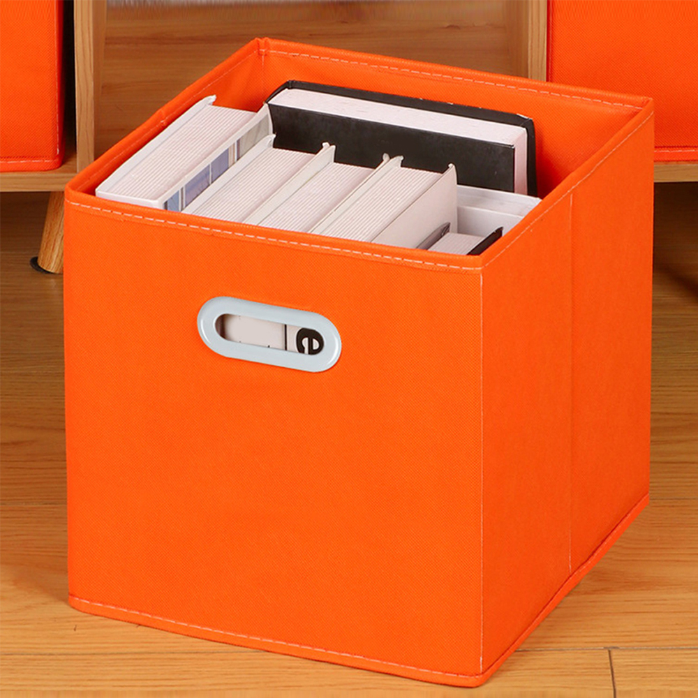 Caja de almacenamiento de tela para libros, ropa, juguetes, almacenamiento de artículos diversos, armario plegable, cajón, organizador, contenedores, cesta: Azul