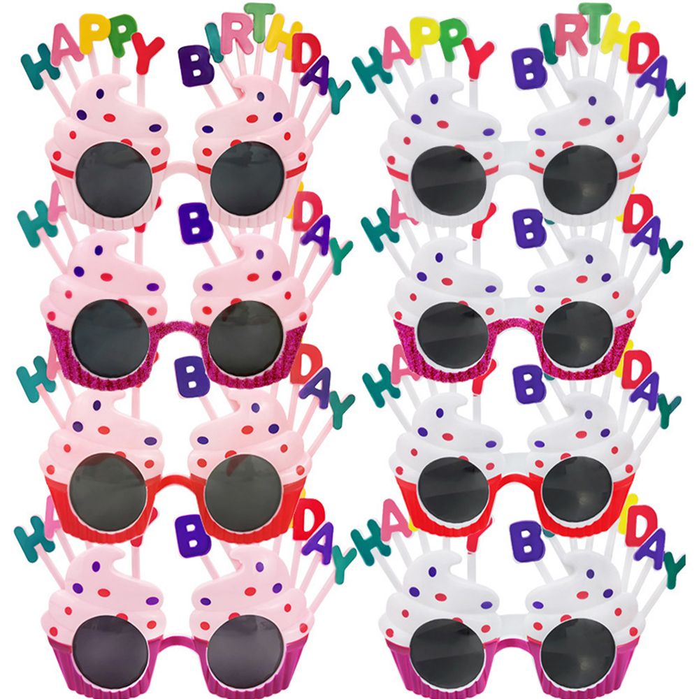 Funny Happy Birthday Glasses Cake Dollar Party Decoration Glasses for Adults Kids Newborn Photography Props