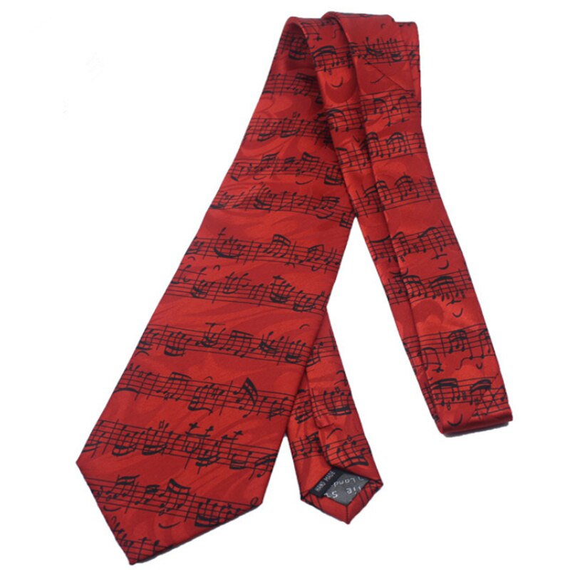 Cravate rouge pour Homme, Cravate décontractée, avec Notes de musique imprimées, style coréen, pour mariage, pour Homme d&#39;affaires,