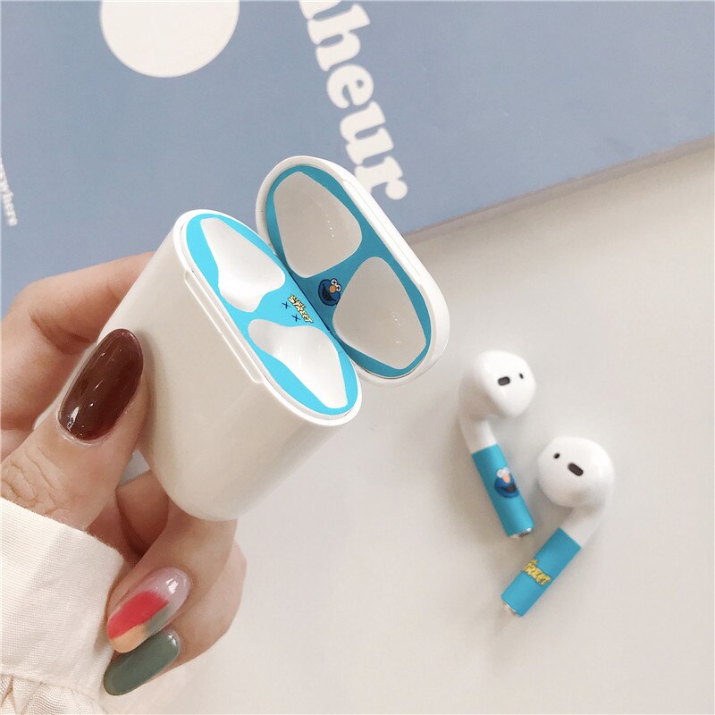 Del fumetto Della Polvere Carino Guard Set per Airpods di Protezione Auricolare Pellicola Della protezione Della Pelle Sticker per Airpods Caricatore Auricolare Scatola a prova di Polvere decalcomanie: 11
