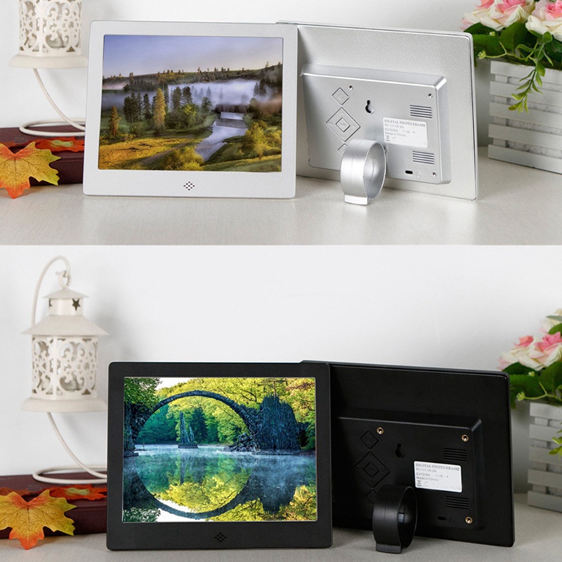 8 Inch Digitale Fotolijst Metalen Frame Hd 1024X768 Elektronische Fotolijst Met Afstandsbediening, Eu Plug
