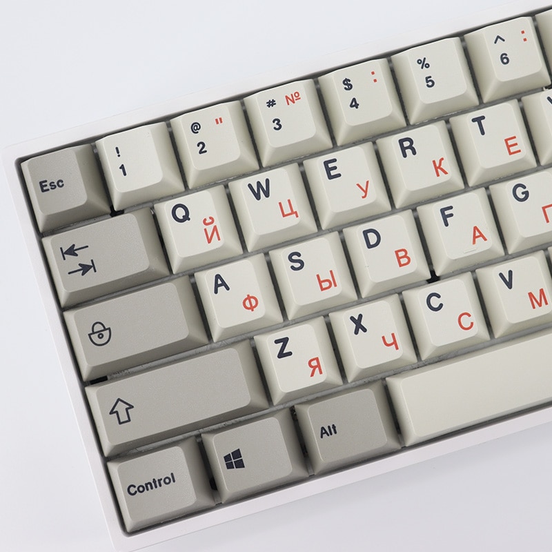 123 keys Russian root Russian font Cherry profile Dye Sub Keycap PBT for gh60 xd60 xd84 cospad tada68 87 104 Mechanical Keyboard