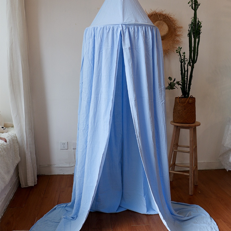 Mosquiteros Para Bebes Baumwolle freundlicher Baldachin auf sterben Bett Vorhang für Childern Moustiquaire zündete Runde Hing Kuppel Zelt Zimmer Dekor: blau