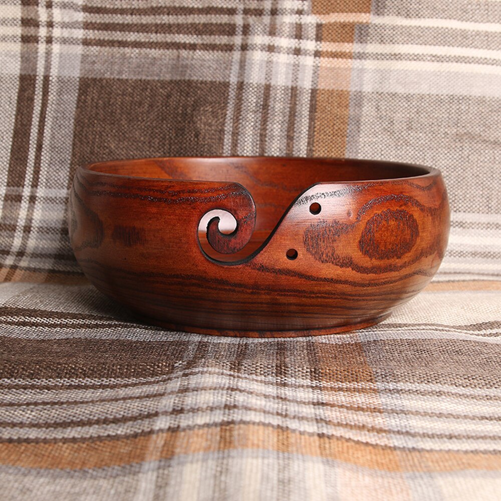 1 Piece Wooden Yarn Bowl Wooden Yarn Bowl Storage Textile Wooden Bowl Wool Storage Bowl Handmade Sewing Supplies