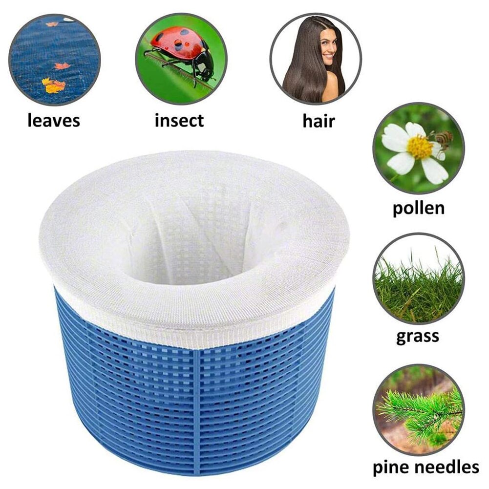 5/10/15/20 pièces/ensemble Filtre Stockage Piscine Skimmer Chaussettes En Nylon de Filtre de Piscine Chaussettes Pour Paniers Écumoires Blanc Piscine D'approvisionnement