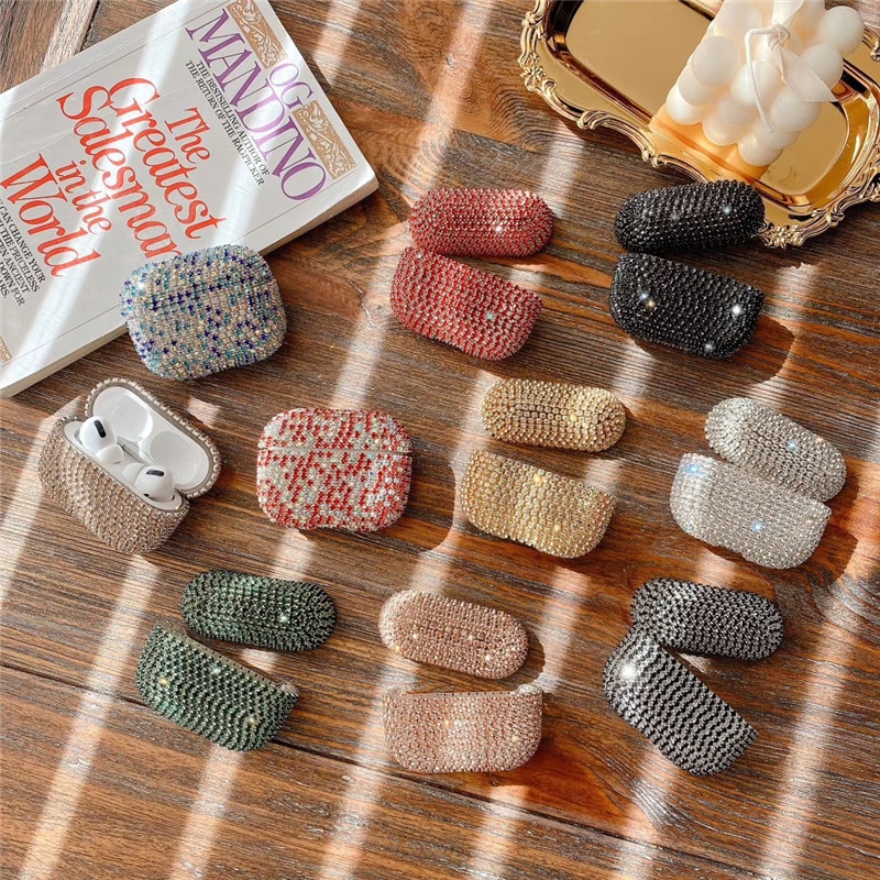 Di Lusso 3D Cristallo Del Diamante di Scintillio Del Trasduttore Auricolare Bluetooth Caso Dura di Caso per Airpods Pro 3 Aria Baccelli Pro La Copertura Wireless di Ricarica box