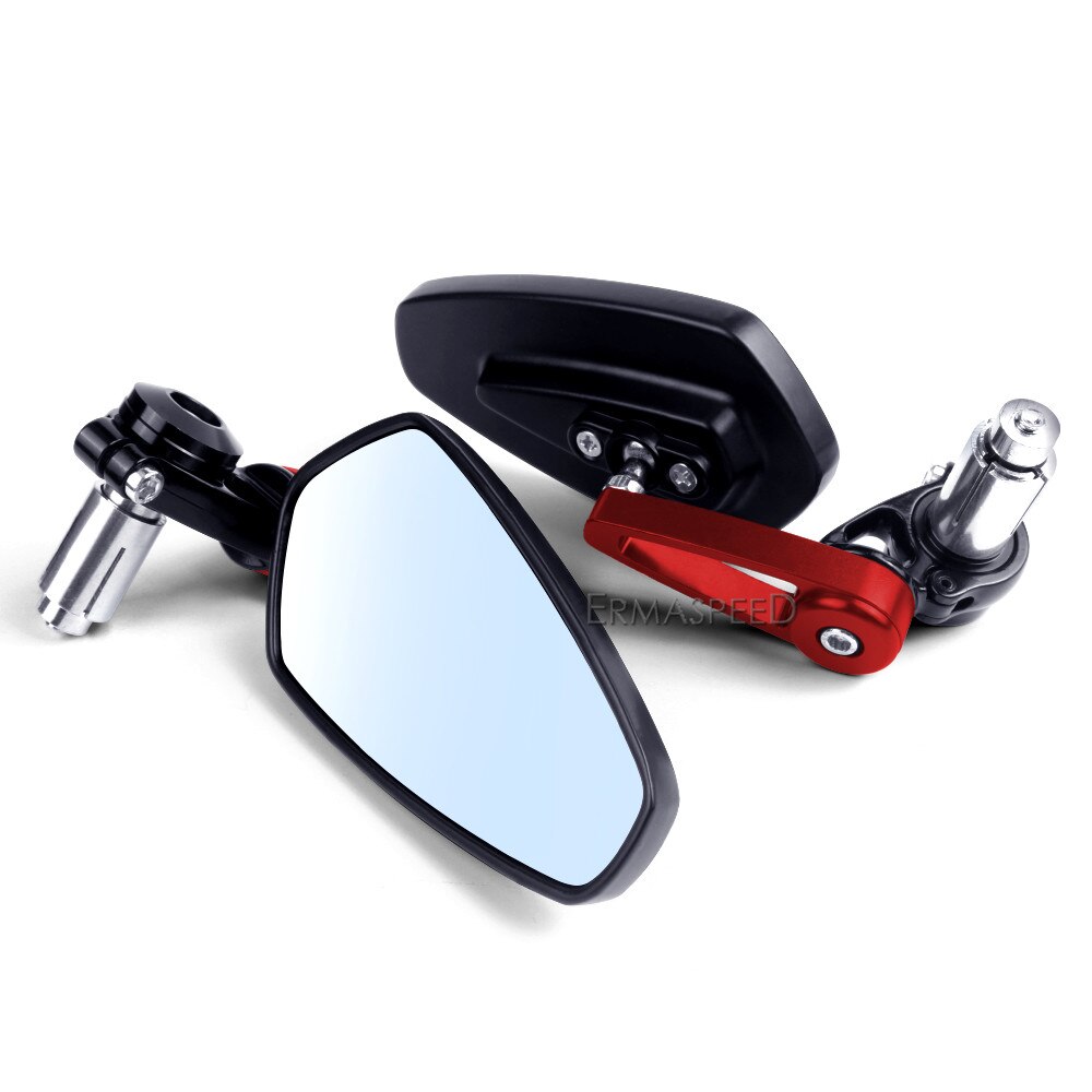Espejos retrovisores CNC de 7/8 "y 22mm para motocicleta, cristal azul Universal, accesorios de espejo lateral para manillar de moto y Scooter