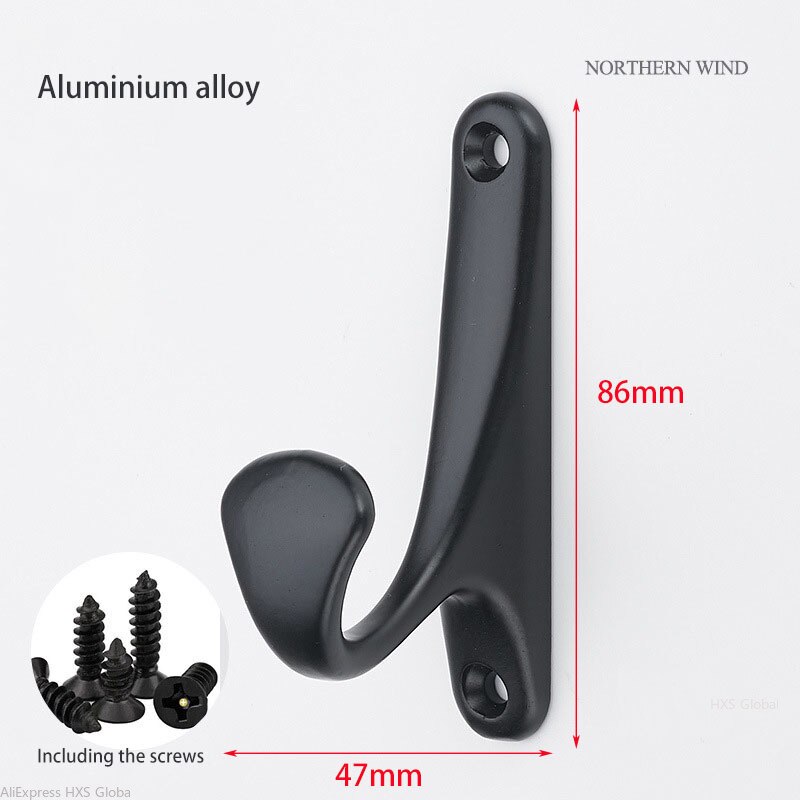 HXS 4 sztuk/partia wieszak na ubrania łazienka sprzęt ręcznik ścienny ubrania haki kuchnia sypialnia klucz kapelusz torba wieszak stojak uchwyt: Aluminum Alloy B