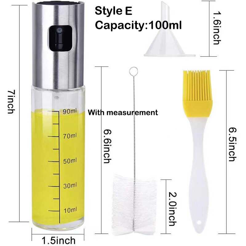 Oil Sprayer for Cooking Olive Oil Sprayer Mister Olive Oil Spray Bottle Olive Oil Spray for Salad, BBQ, Kitchen Baking: Style E 100ML