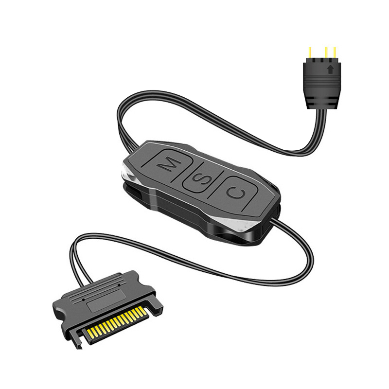 Argb Controller 5V 3pin Naar Sata Voeding Mini Rgb Controller 3pin Hub Voor Computer Cpu Case Cool Fan Led Light Radiator: Oranje