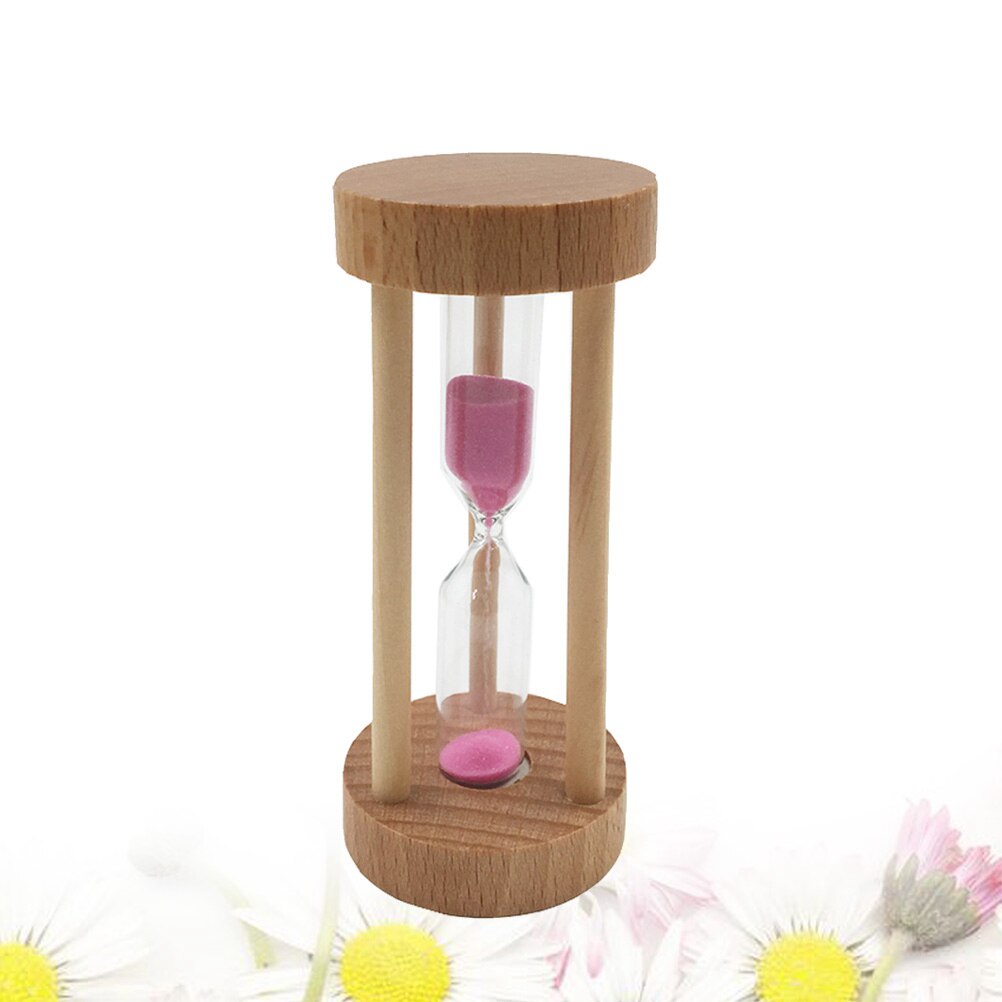 3 Min Wooden Sandglass Hourglass Yellow Sand Timer Clock Table Desktop Decoration