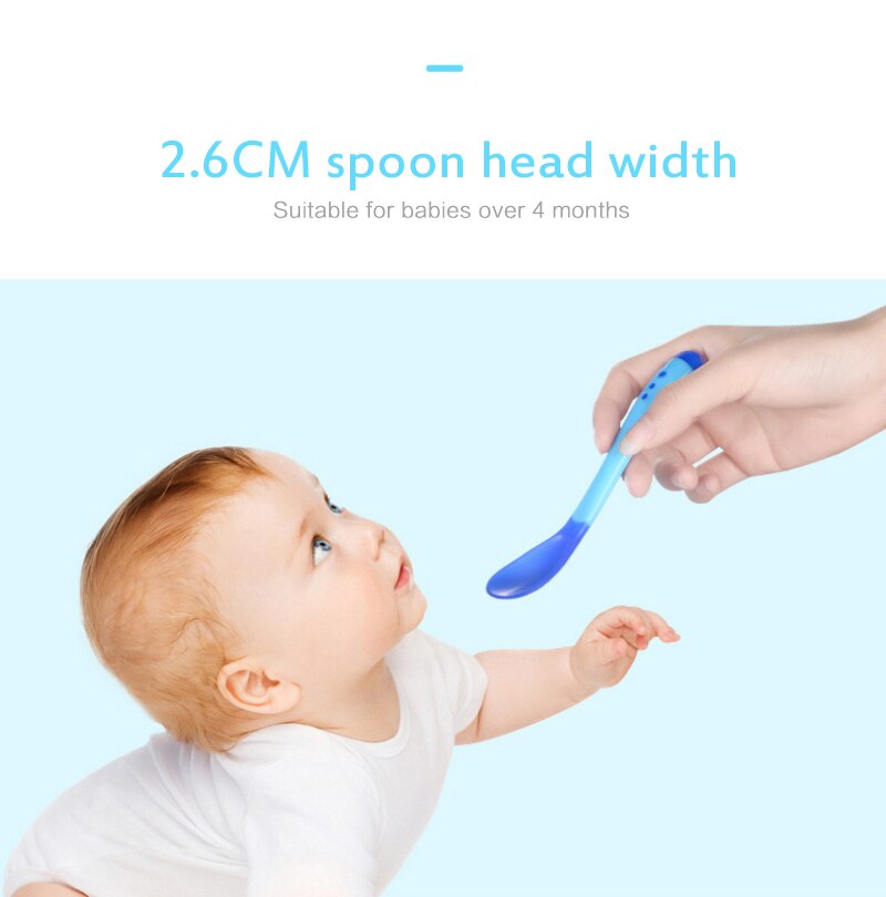 Tenedores con sensor de temperatura para niños, cucharas de silicona para sopa, tenedor, cuchara de seguridad suave, vajilla de aprendizaje para alimentación, 1/3 Uds.