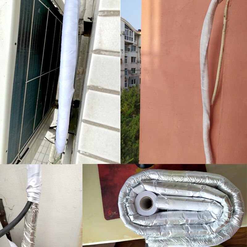 1.8M Sponge Rubber Pipe waterproof Pipeline Holder Thermal Insulation Tubular with aluminum foil protection