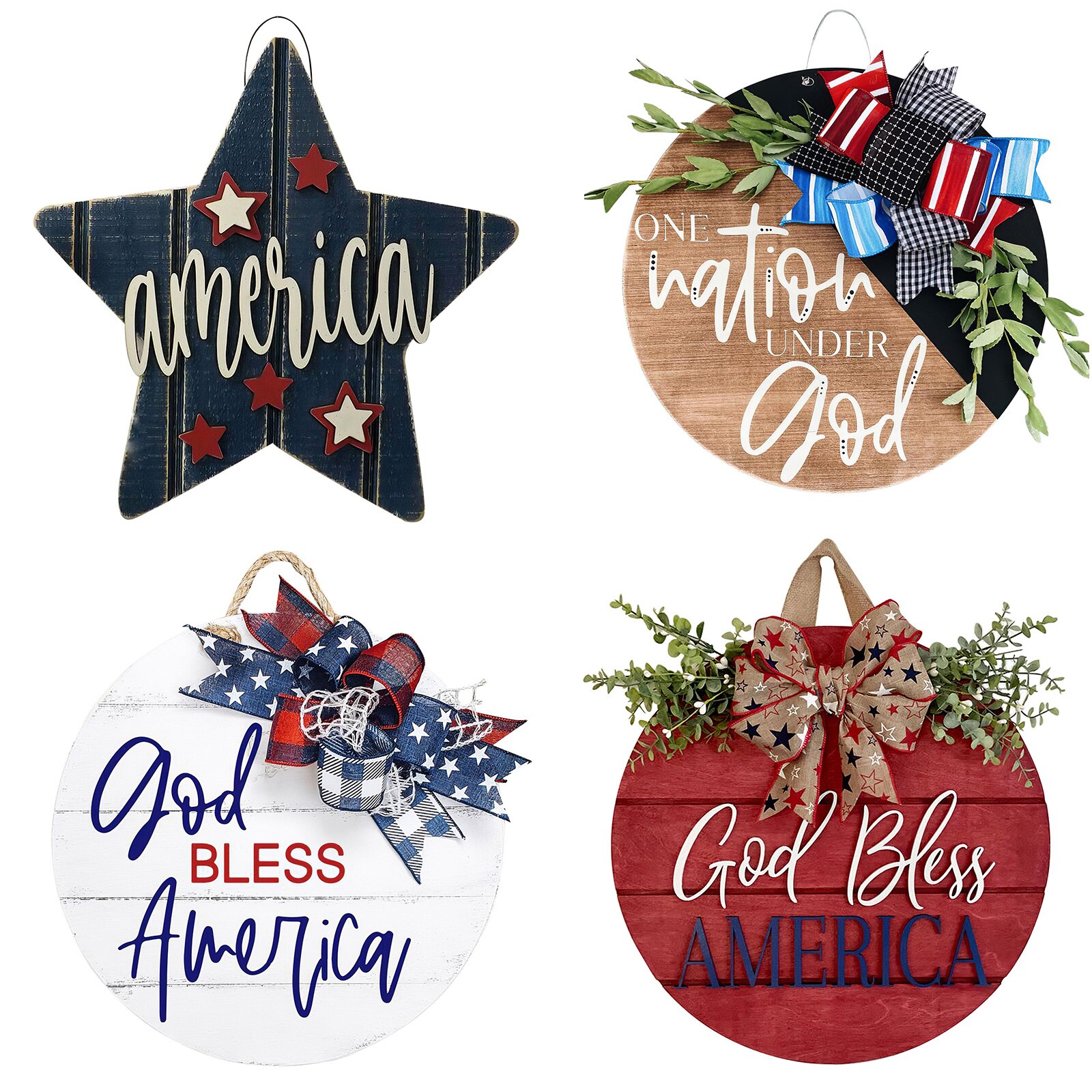 Independence Day Plaques & Borden Home Welkom Decoratie Deur Muur Opknoping Teken De Voordeur Decoratie Ambachten Home Decor