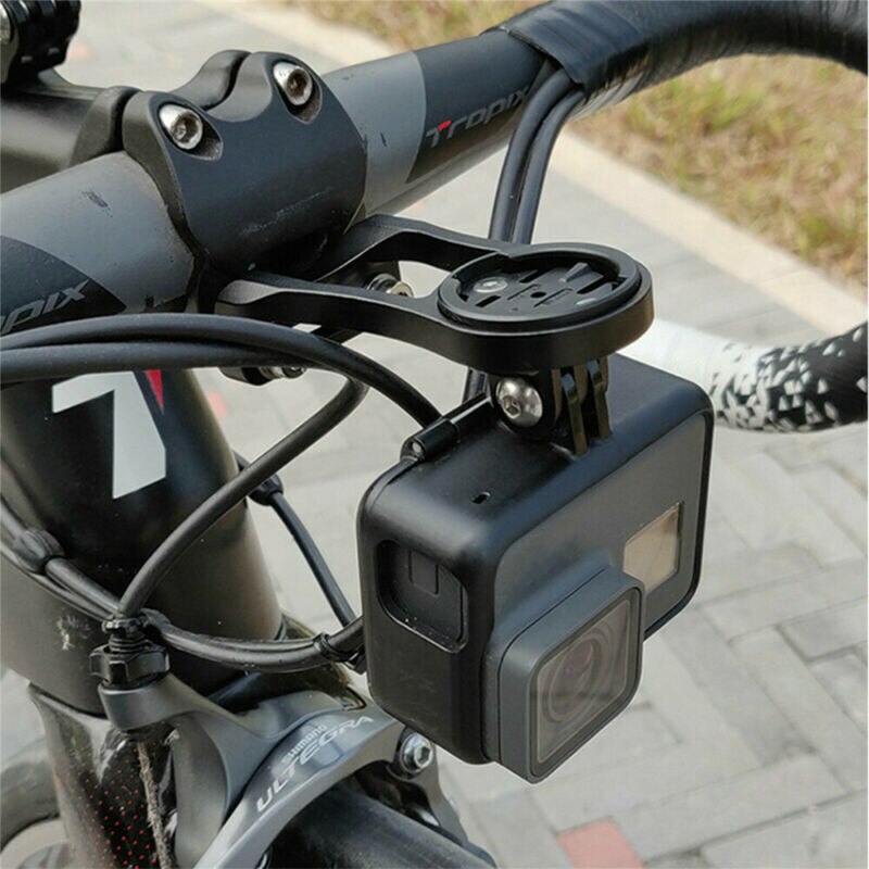 Mtb vejcykelcomputer kameraholder holder ud foran cykelstamme udvidelse supportholder til garmin bryton cateye gopro light