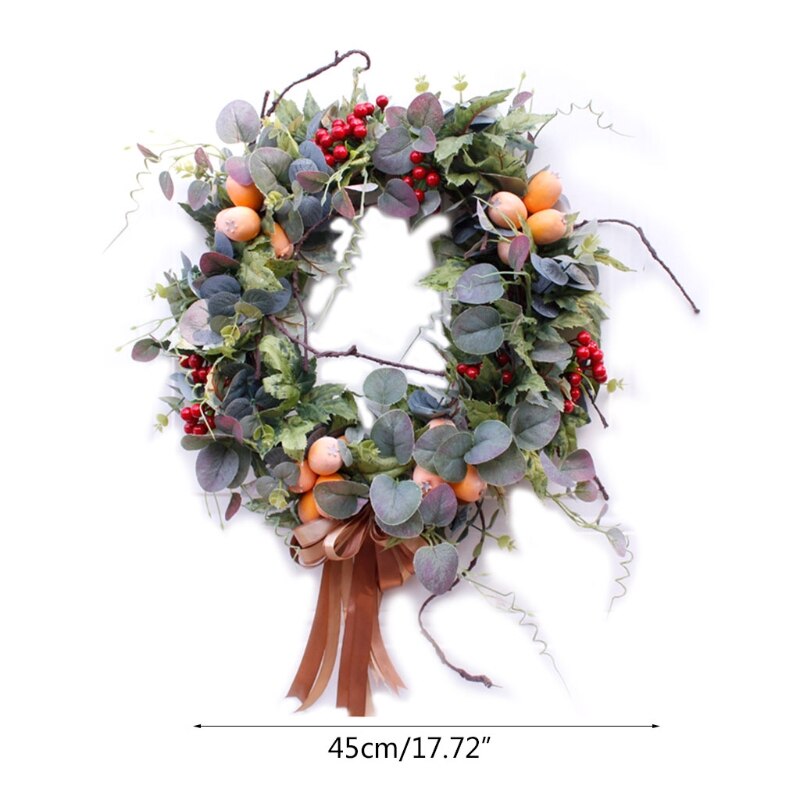 Autumn Harvest Decoration Garland Wreath Artificial Fruit Leaves Door Ornaments