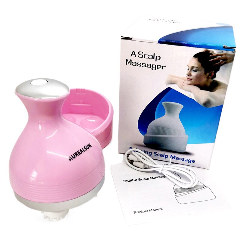 Health Care Electric Head Massage Body Massager Relaxation Massageador Corporal Relieve Fatigue Scalp Masaje Saudej Waterproof: pink with box