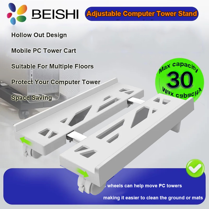 Wentylowany stojak na komputer PC wieża podstawka z 4 kółkami Pasuje robić większości komputerów PC, strąk biurkiem Uchwyt na procesor PC Wózek podłogowy PC pion