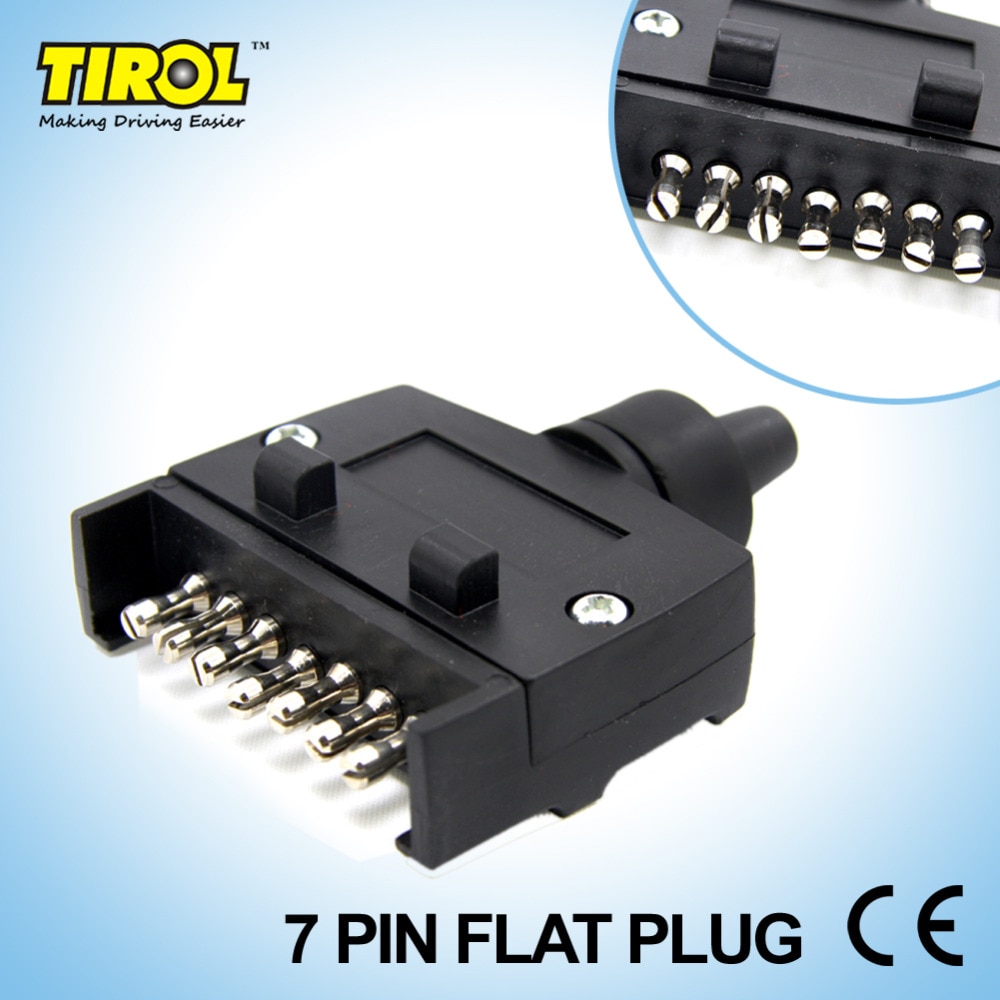 Tirol  t21228a 7- -polet flad trailerstik lysstik 12v 7- vejs han trailer adapter campingvogn rv båd lastbil
