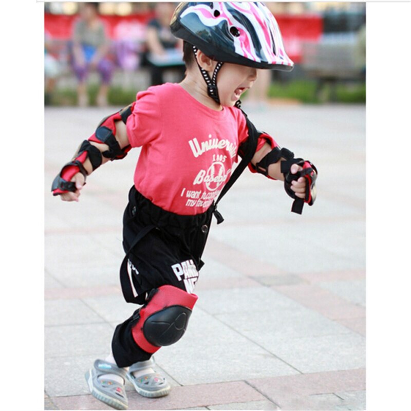 6 Stk/set Verstelbare Schaatsen Beschermende Gear Set Elleboog Pads Fiets Skateboard Ice Skate Roller Knie Protector Voor Volwassen Kids