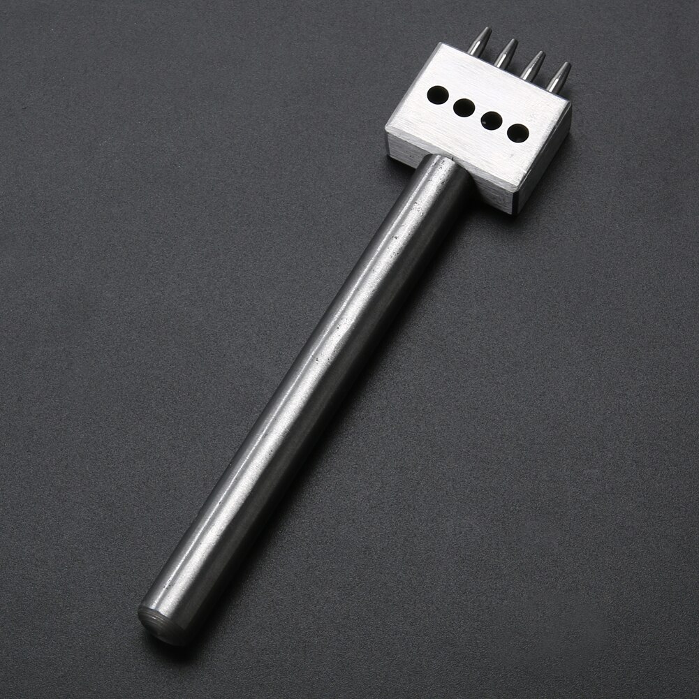 Leather Craft Prong Hole 4mm Spacing Hole Punch Tools Round Row Drilling Cutter Orifice DIY Pucher Gadgets 2/4/6 Prong