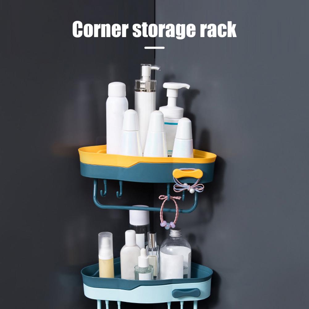 Shower Shelf Plastic Bathroom Rack Easy to Install Space Saver Durable Multifunctional Bathroom Organizer