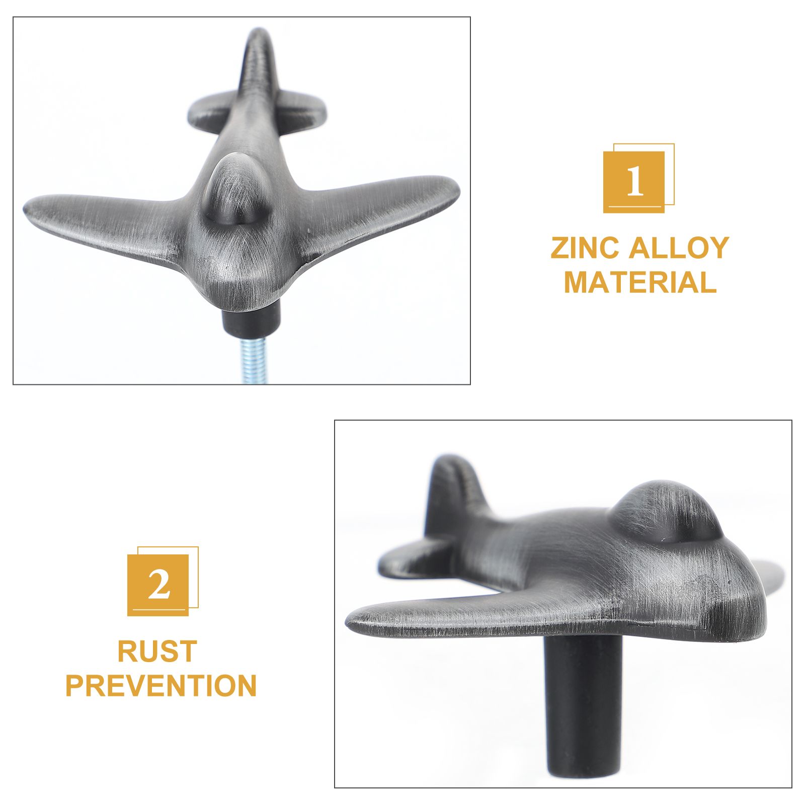 Zinc Alloy Airplane Shaped Drawer Knob Door H les Closet Wardrobe Dresser Pulls Grey Smooth Rust Proof Furniture Cabinet H