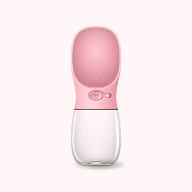 Draagbare waterfles voor huisdieren, 350ml 480ml 550ml, reis, puppy, kattendrinkbak, buiten, voerbak voor huisdieren, dispenser voor huisdieren: Roze / 550ml
