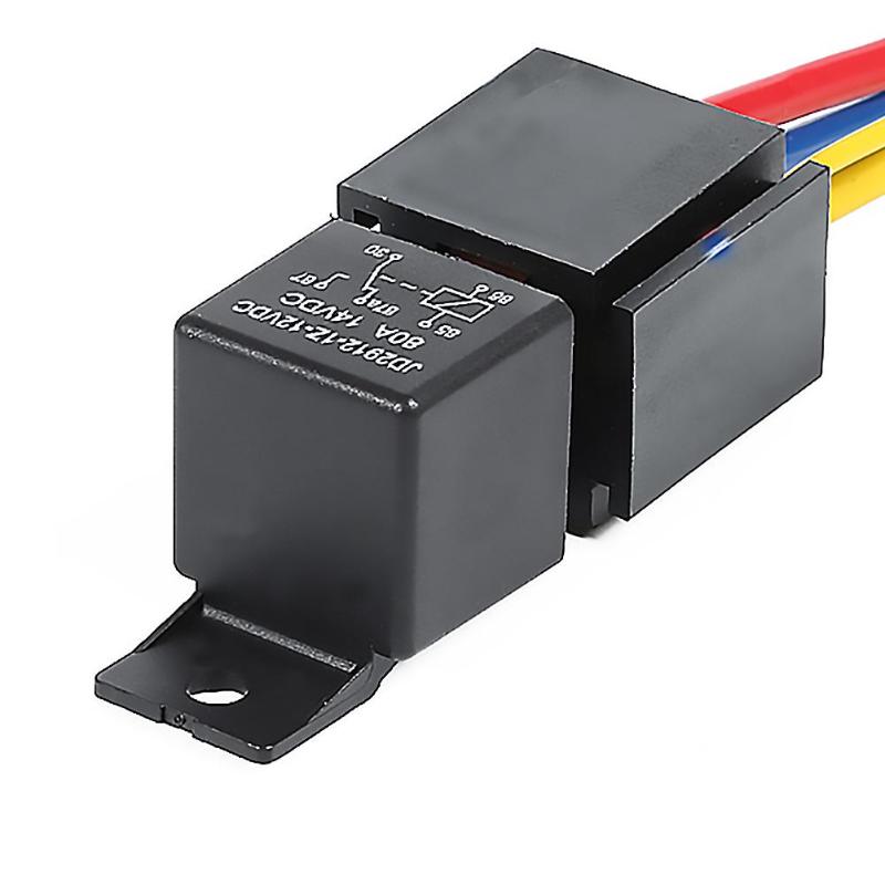 JD2912 12V 80 Amp 5 Pin Car Relay Conversion Type Insertion Type Modification with 5 Wire Socket Universal Automobile Relay