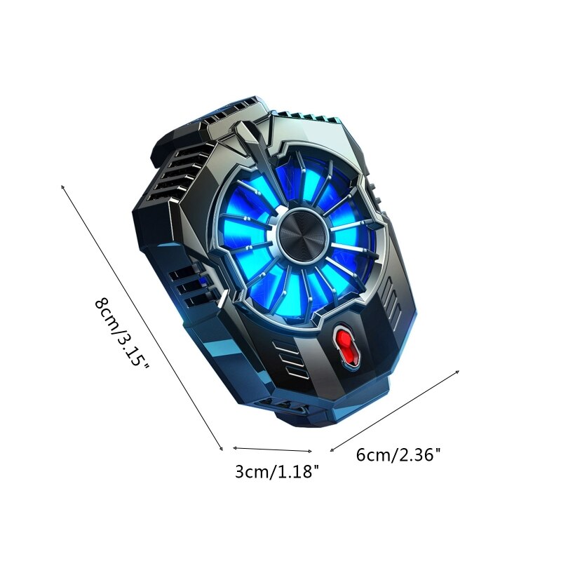 Xx9a-in -1-handykühler mit usb-anschluss, lüfter zur kühlung von mobiltelefonen, ideal zum spielen und videoschauen, mit einstellbarer led-beleuchtung.