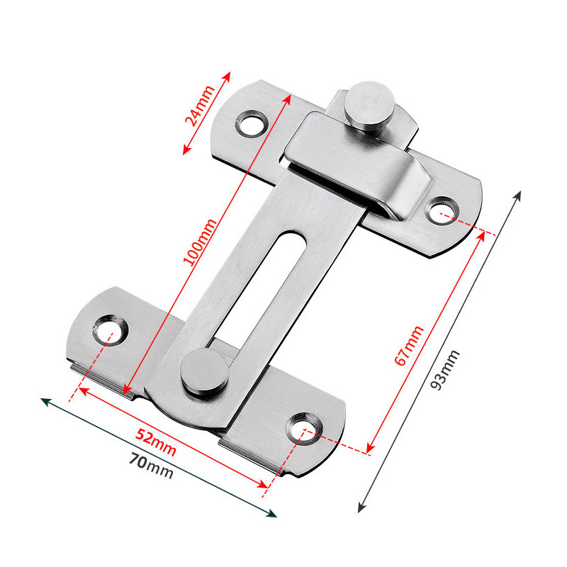 Door Lock Guard Latch Bolt 90°/180° Stainless Steel Toggle Latch Sliding Barn Door Lock Wine Cabinet Closet Right Angle Lock: MULTI