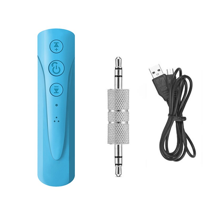 Adaptador Bluetooth manos libres para coche, 4,1, 3,5mm, Aux, receptor de Audio, auriculares de teléfono, música, Kit de coche, adaptador para auriculares: Blue