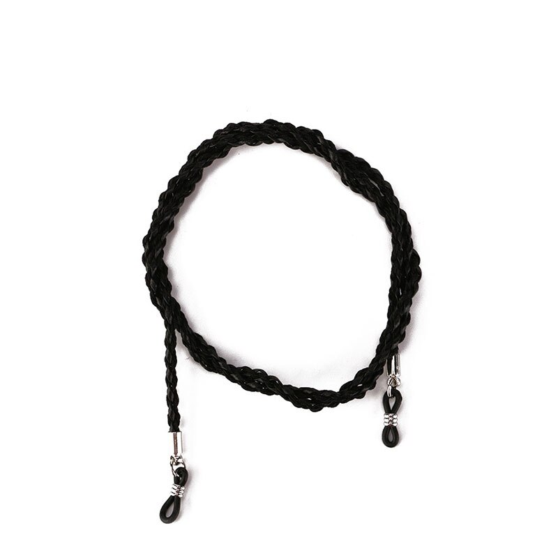 1 Uds. Correa para anteojos, cadena colgante para gafas de lectura, soporte para gafas de sol a la , cordón para el cuello, cadena de Metal antideslizante: Black