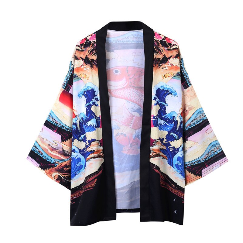 Kimono cardigan men Japanese obi male yukata men's haori Japanese samurai clothing traditional Japanese clothing