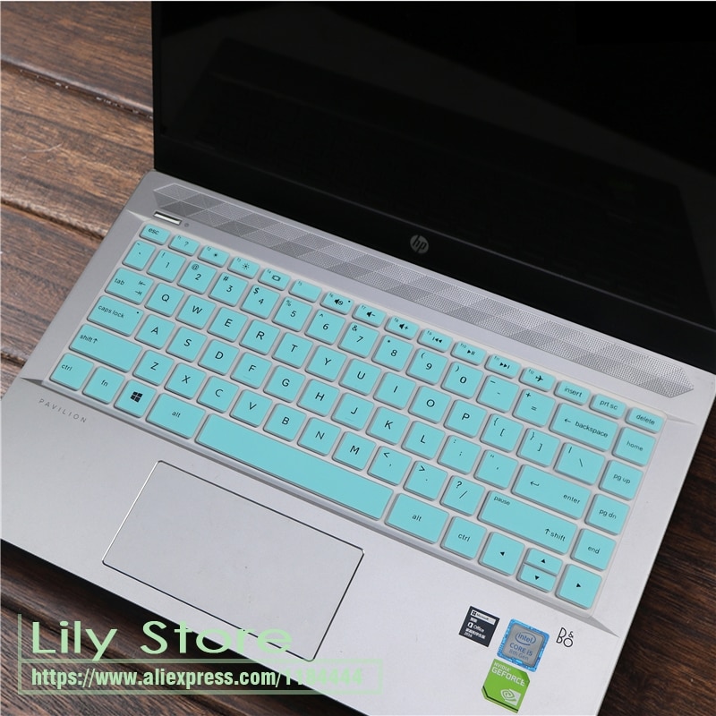 14 inch Silicone Laptop Keyboard Cover Protector for hp 240 G4 G5 G6 240 G7 G8: whiteblue