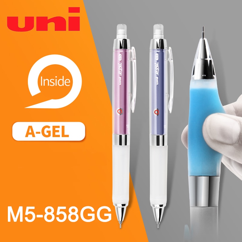 Uni M5-858GG 3 Stuks Alpha Gel Kuru Toga Auto Lead Rotatie Met Super Grip Vulpotlood-0.5 Mm