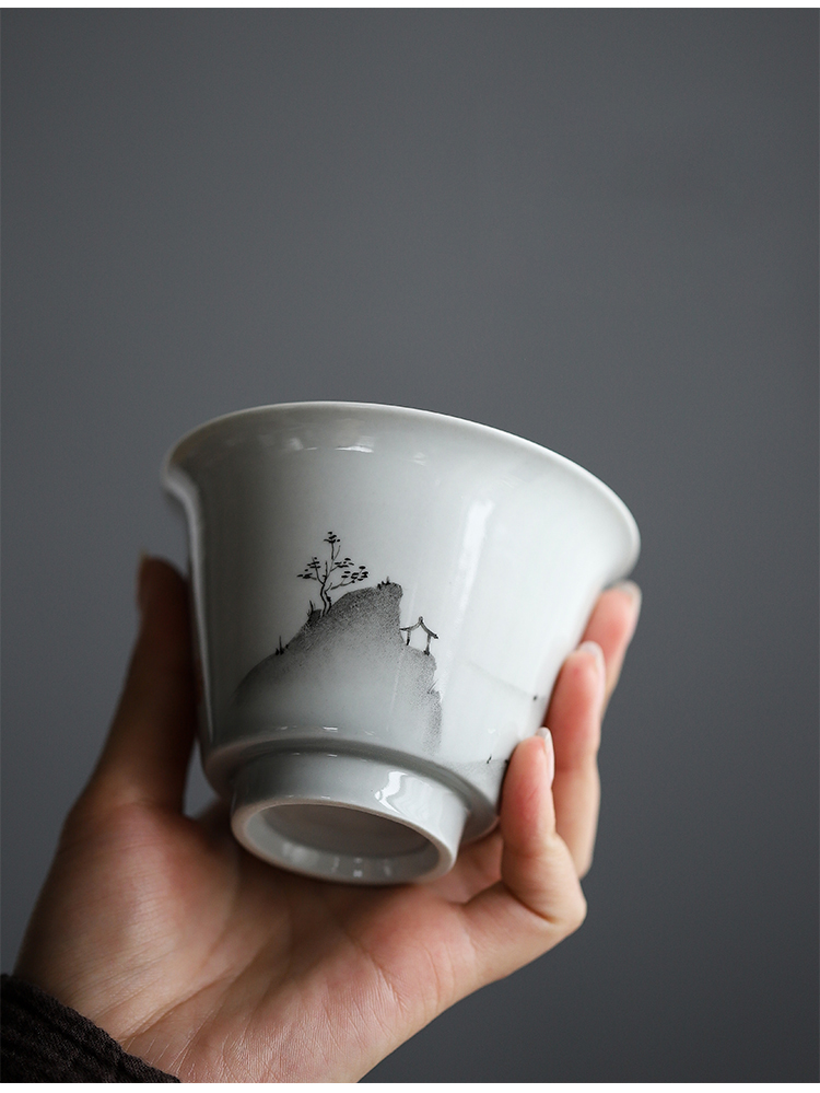 130ML Soot Glaze Gaiwan Tureen Ceramic Tea Bowl Saucer Lid Set Handmade