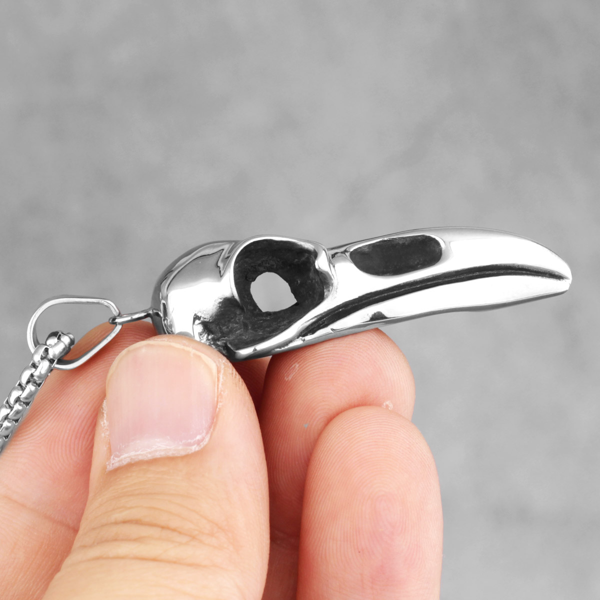 Edelstahl Männer Halsketten Kette Anhänger Krähe Vogel Adler Schädel Punk Felsen Hüfte hüpfen Kühle für Männlichen Jungen Schmuck
