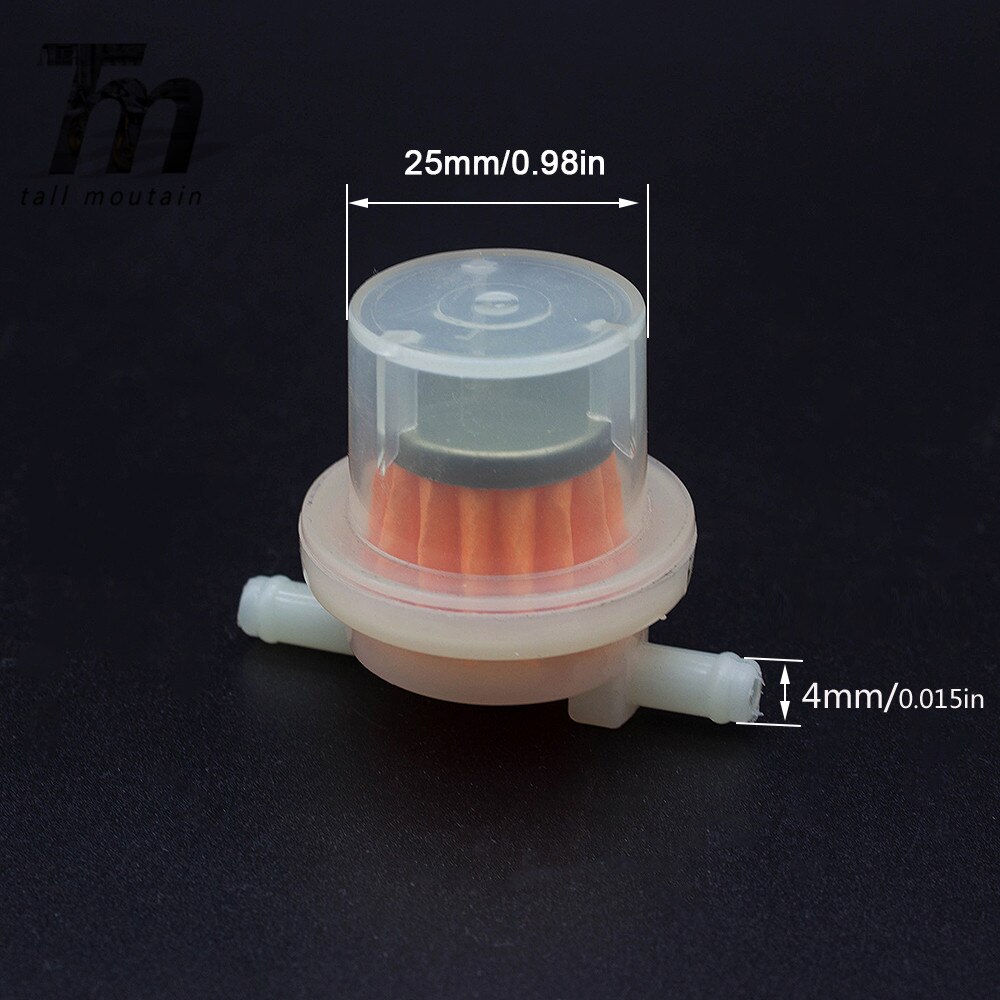 Universal 4mm bränslefilter bensin gasolja bränsle bensinfilter för skoter motorcykel motorcykel motor smutscykel atv go kart
