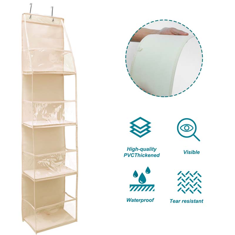 Organizadores colgantes plegables de 4 capas para puertas, hogar, dormitorio, ahorro de espacio, organizador de armario multifuncional, bolsa para zapatos y herramientas