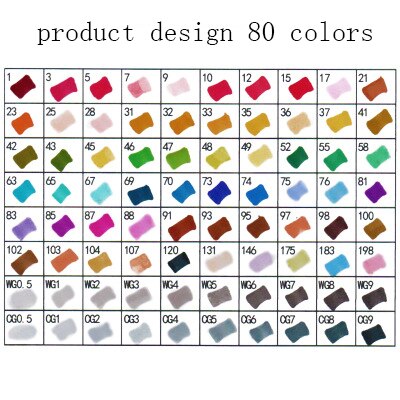 30/40/60/80 kleuren Art Markers Set Dual Head Alcohol Sketch Markers Pen Voor Manga Tekening markers Dsign Animatie Manga Trekken