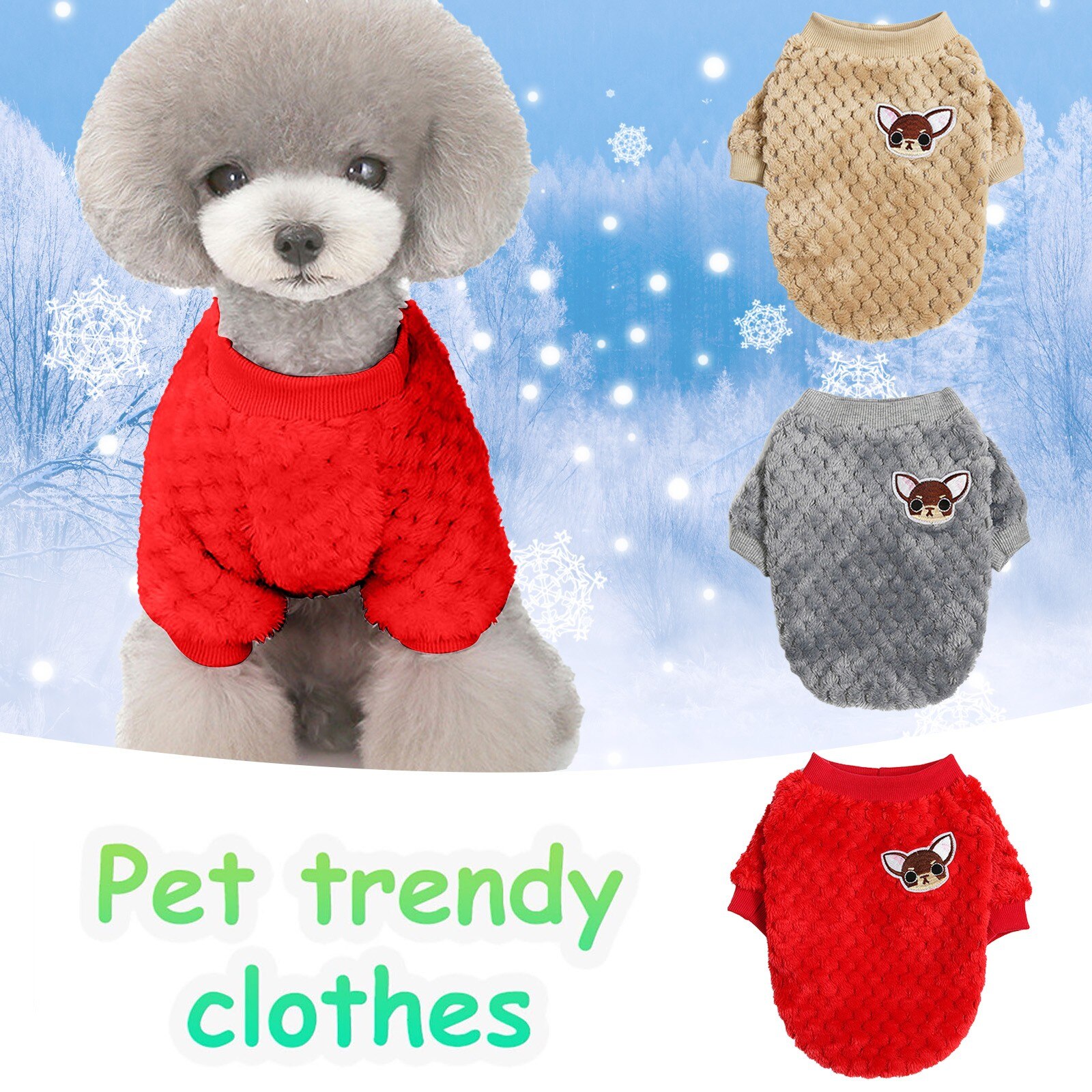 dog clothes trend Product Solid Cartoon Pet Clothes Cat Dog Warm Transfiguration Autumn Winter адзенне сабакі