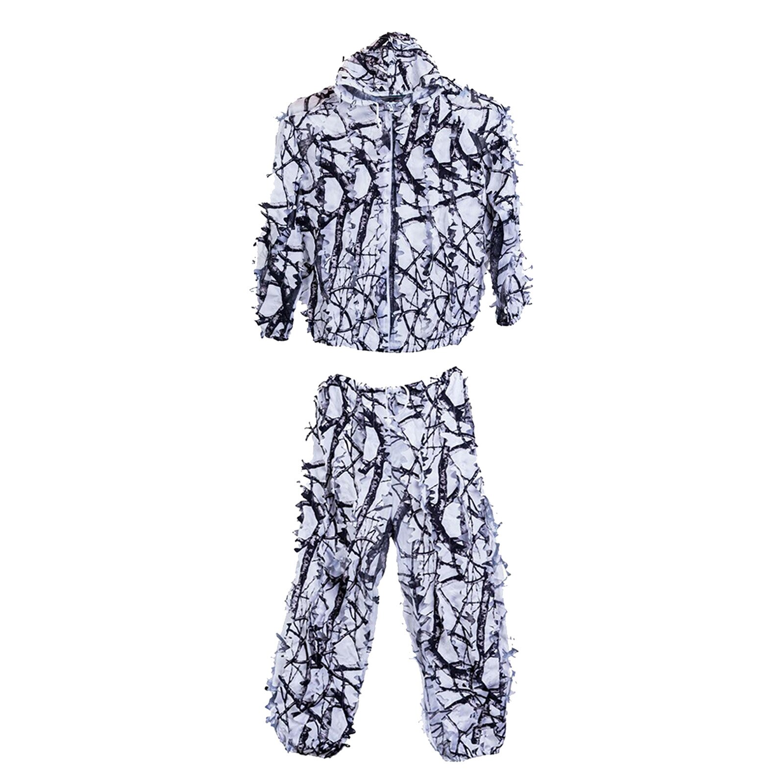 Ghillie Suit Set 3D Lifelike Leafy Cloth Snow Wild Woodland Camouflage Clothing