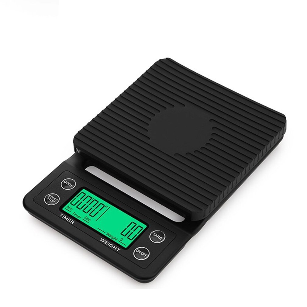 Alarm Clock Timing Coffee Scale Black Abs Plastic 5kg/0.1g Coffee Scale With Timer Battery Charging Espresso Scale